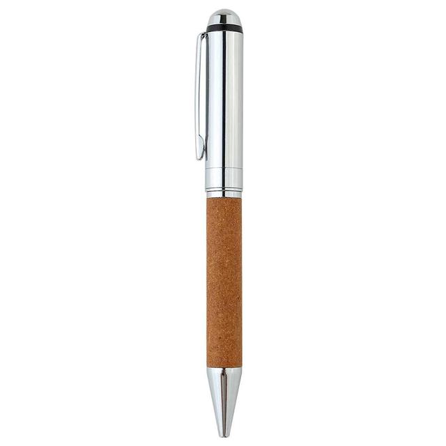 Eco-Neutral - Koru Metal Pen W/ Recycled Leather Barrel - Brown