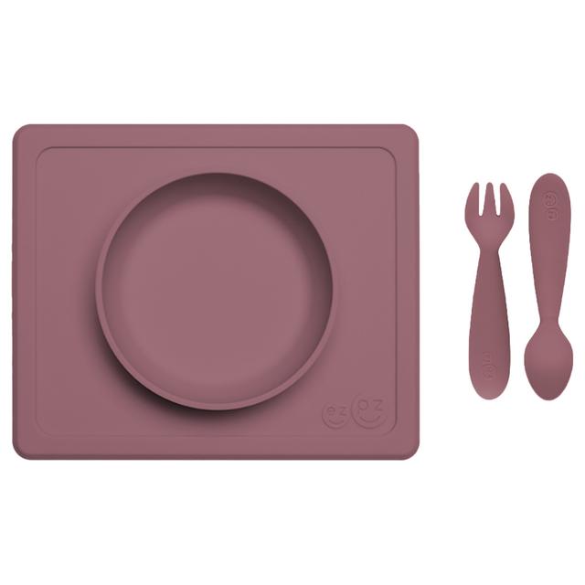 ezpz - Mini Bowl & Utensils - Mauve