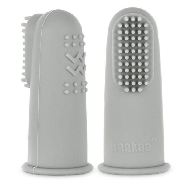 Haakaa - Textured Silicone Finger Toothbrush - Suva Grey