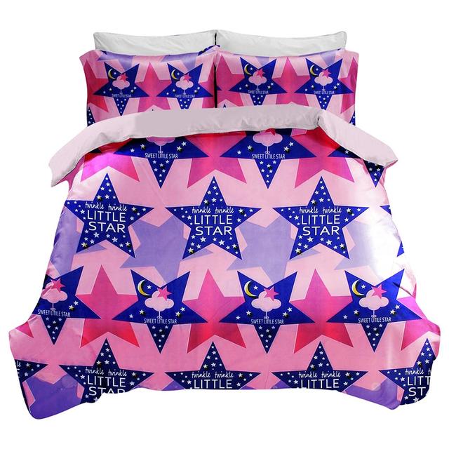 Brain Giggles Little Star Theme Double Bed Sheet & Pillow Case