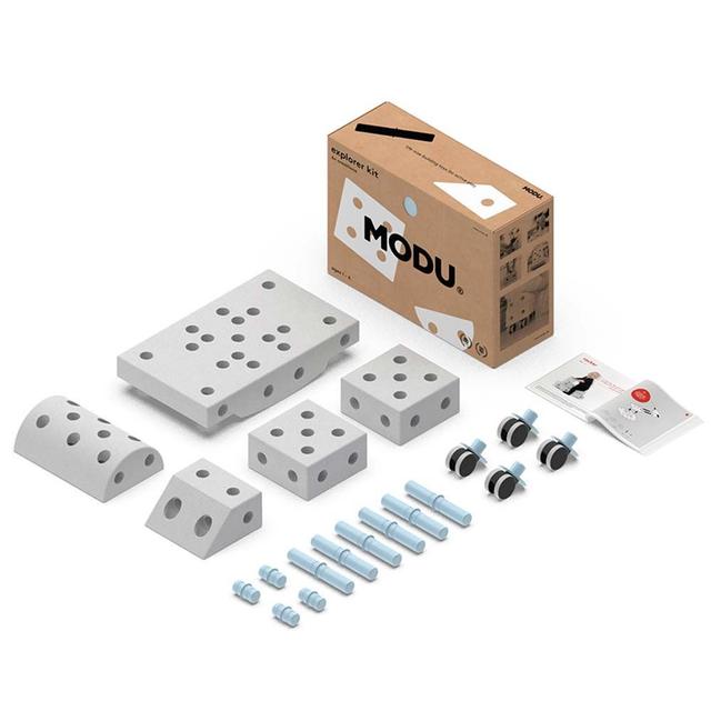 MODU - Explorer Kit - Blue Pegs & Grey Blocks - 21pcs