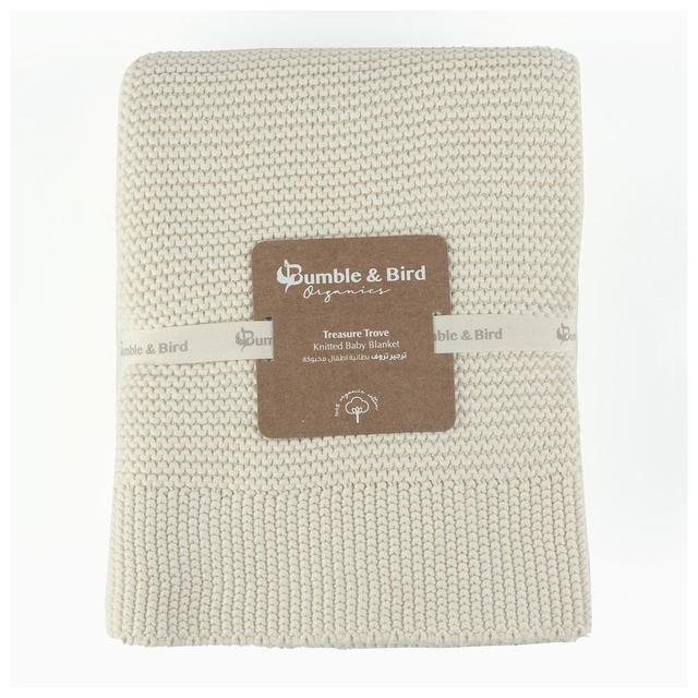 Bumble & Bird - Knitted Receiving Baby Blanket - White (Exclusive)