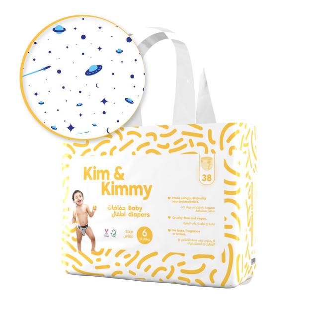 Kim & Kimmy - Space Travel Diapers 15-20kg Size 6 - 38pcs