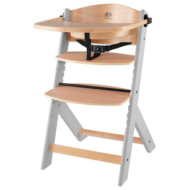 Kinderkraft - Enock Wooden High Chair - Grey Legs