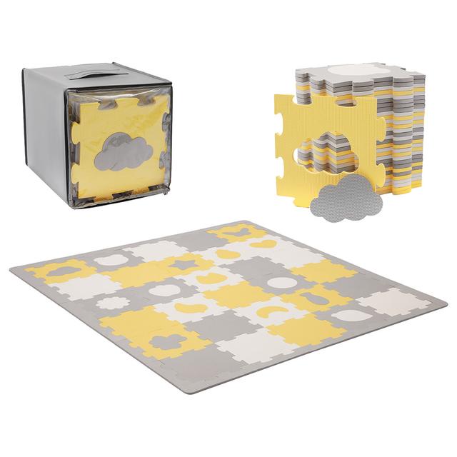 Kinderkraft - Mata Puzzle Luno Shapes Mat 30pcs - Yellow