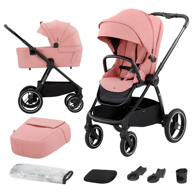 Kinderkraft - 2-in-1 Nea Multifunctional Pushchair Travel Bundle - Ash Pink