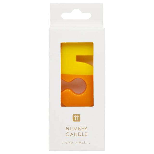 Talking Tables - We Heart Birthdays Candle - 5 - Orange