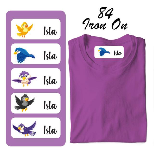 Printshop - Iron On Labels - Pack of 84 - Birds