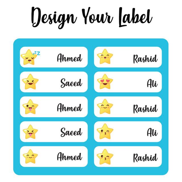 Printshop - Waterproof Personalised Labels - Pack of 84 - Stars