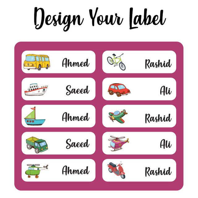 Printshop - Waterproof Personalised Labels - Pack of 84 - Vehicle