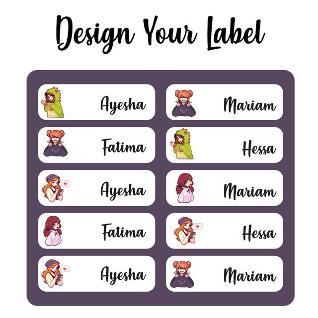 Printshop - Waterproof Personalised Labels - Pack of 84 - Girly