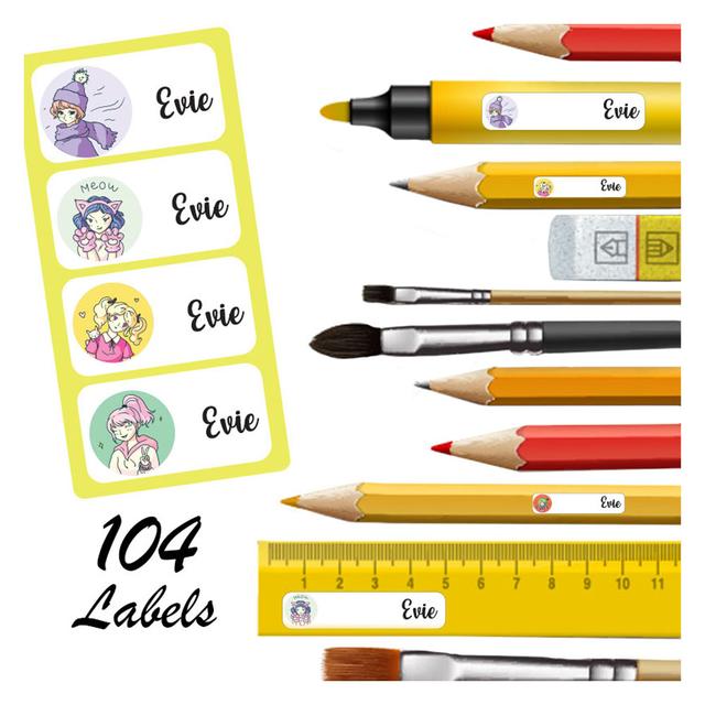 Printshop - Personalised Labels - Pack of 104 - Cartoon