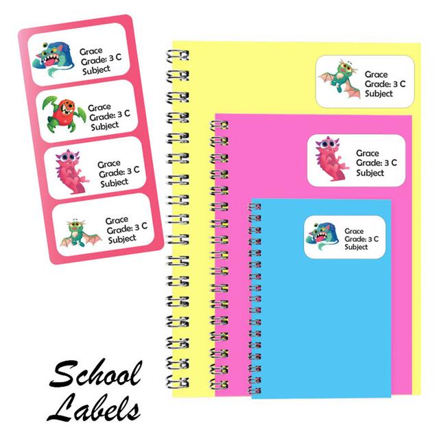 Printshop - Personalised Multi Purpose Labels Pack of 30 Monsters