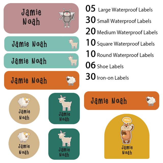 My Labels - Shoe & Iron On Waterproof Labels - Goat & Sheep