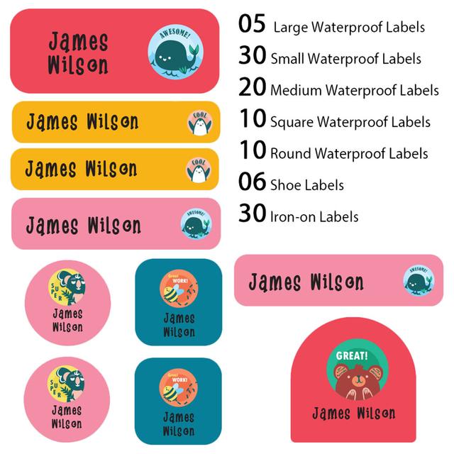 My Labels - Shoe & Iron On Waterproof Labels - Cool & Awesome