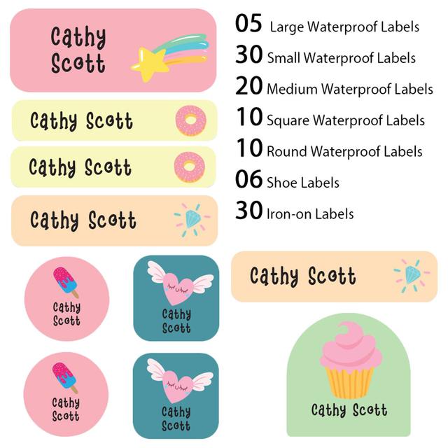 My Labels - Shoe & Iron On Waterproof Labels - Candies