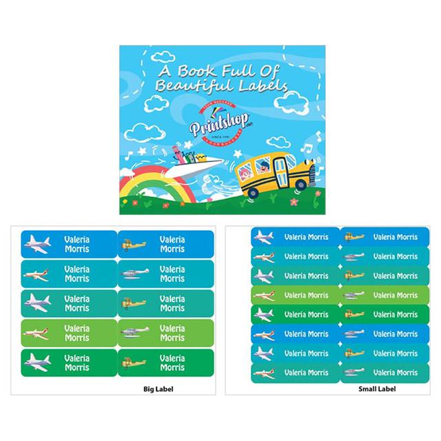 Printshop - Personalised Waterproof Labels - Aeroplane - 26pcs