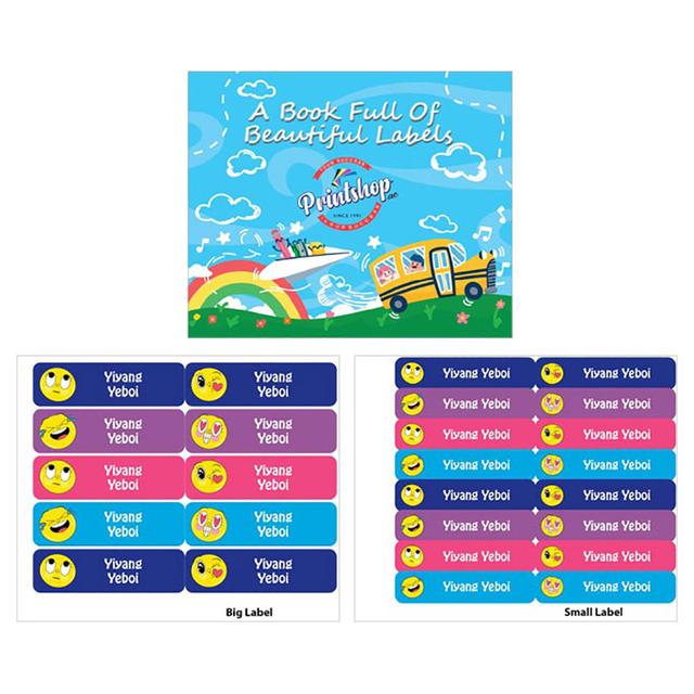 Printshop - Personalised Waterproof Labels - Smiley - 26pcs