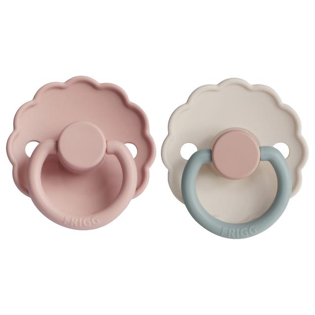 Frigg - Daisy Silicone Pacifier 6-18M 2-Pack S2 - Blush/Cotton candy