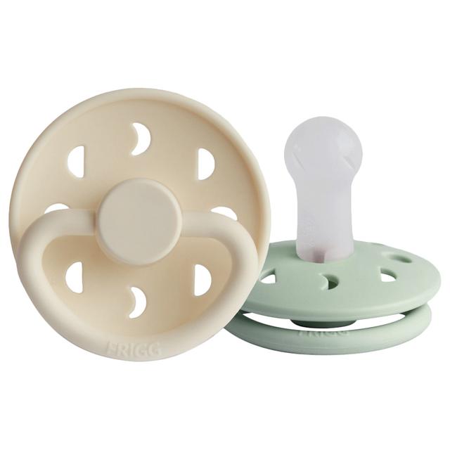 FRIGG - Moon Silicone Pacifier 6-18M 2-Pack S2 - Cream/Sage