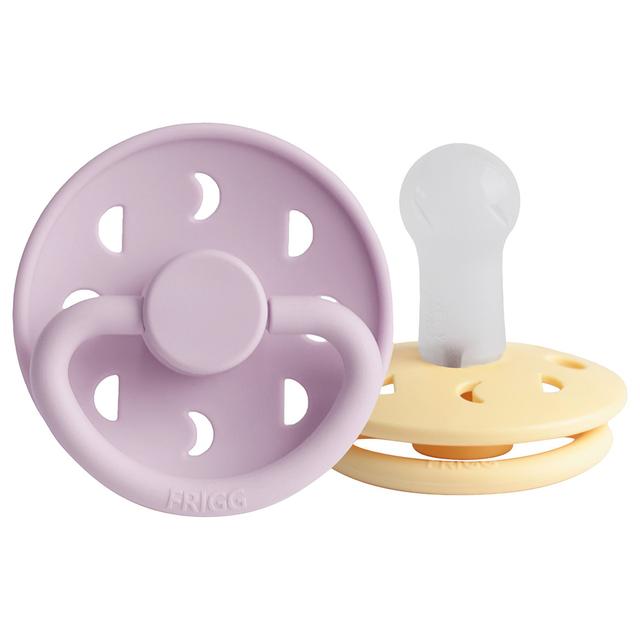 FRIGG - Moon Silicone Pacifier 6-18M 2-Pack S2 - Pale Daffodil/Soft Lilac