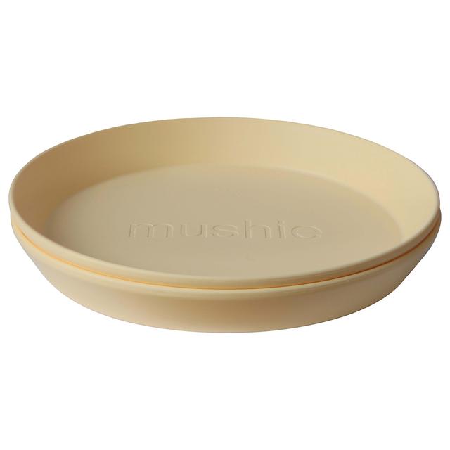 Mushie - Round Dinner Plate - Pack of 2 - Pale Daffodil