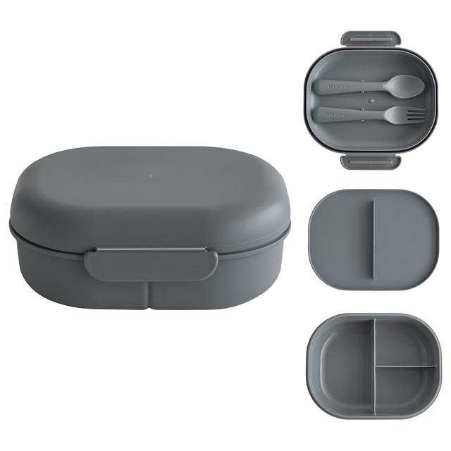 Mushie - Lunchbox With 3 Compartments - Smoke