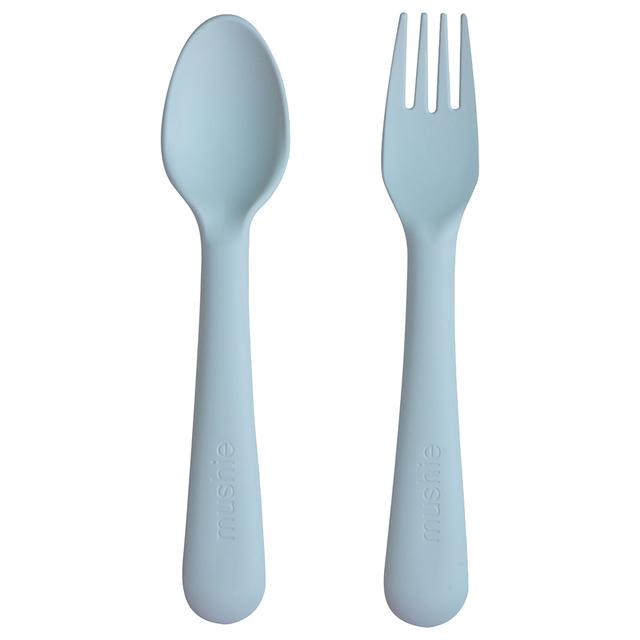 Mushie - Fork & Spoon - Powder Blue