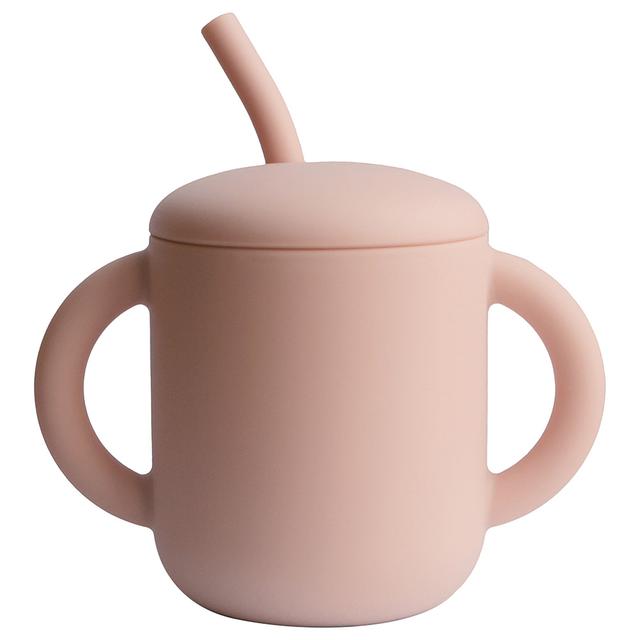 Mushie - Silicone Training Cup W/ Straw - Blush