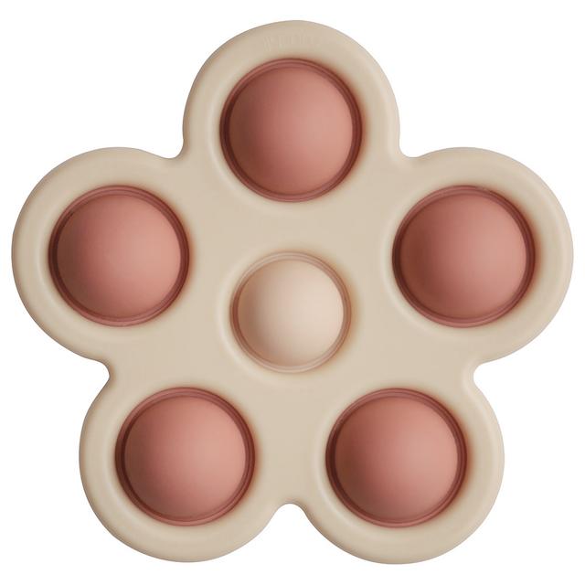 Mushie - Flower Press Toy - Rose/Blush/Shifting Sand