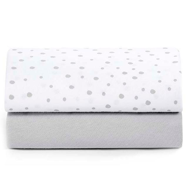 Snuz - SnuzPod Crib Fitted Sheets Pack of 2 - Grey Spots