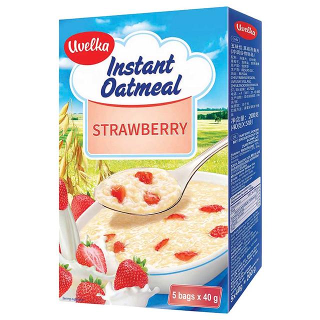 Uvelka - Instant Oatmeal Strawberry - Pack of 5 - 40g