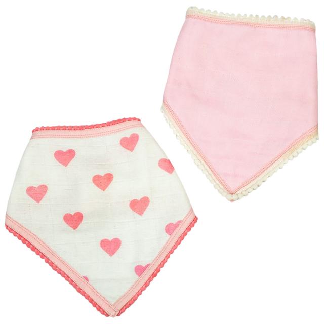 Little West Street - Heart Bandana Bib Pack Of 2