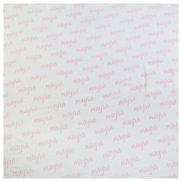 Little West Street - Personalized Name Organic Swaddle Pink