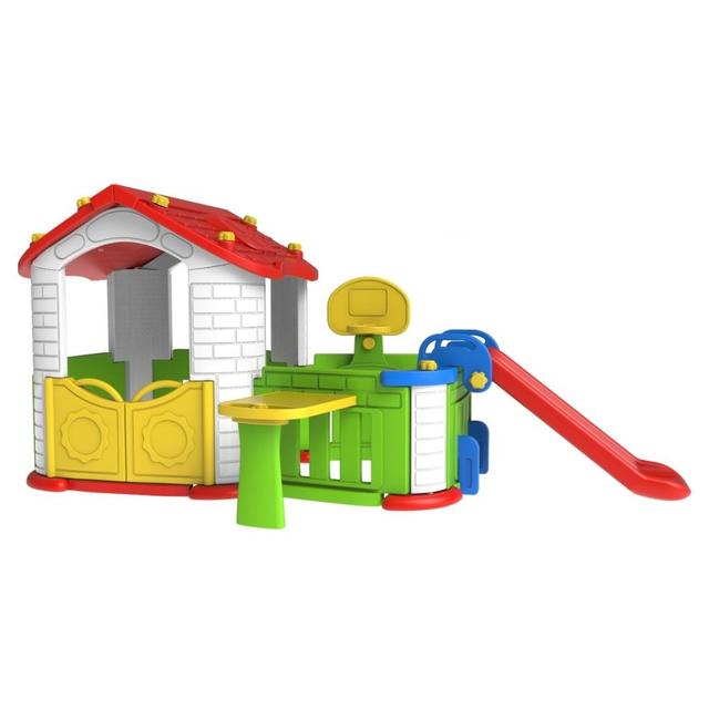 MYTS - Playhouse W/ Playpen + Slide + Table N Chair Red