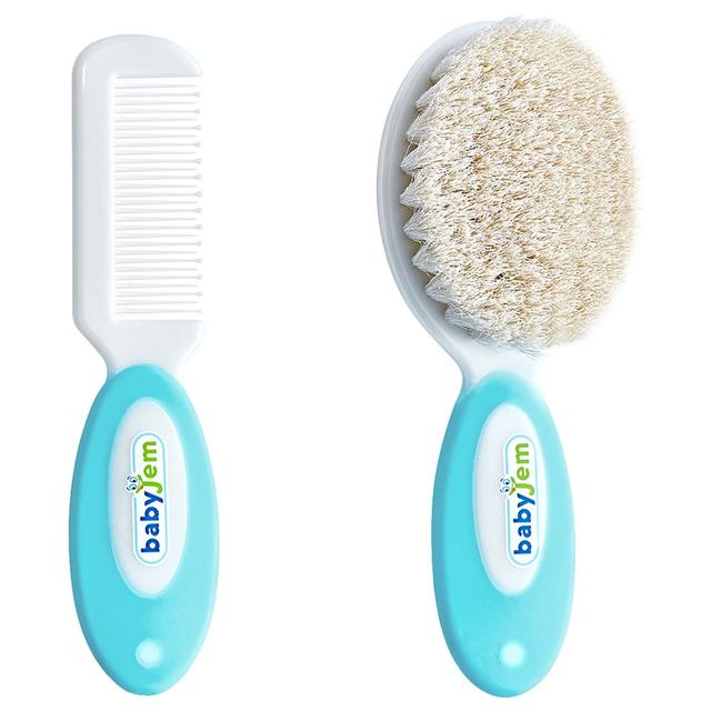 Babyjem - Brush Comb Set w/ Natural Bristle - Blue