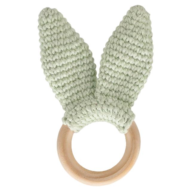 Babyjem - Amigurumi Wooden Ring Teether - Green