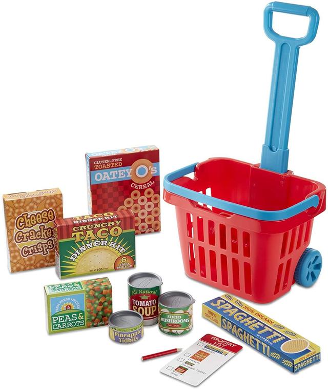 Melissa & Doug - Fill & Roll Grocery Basket Play Set