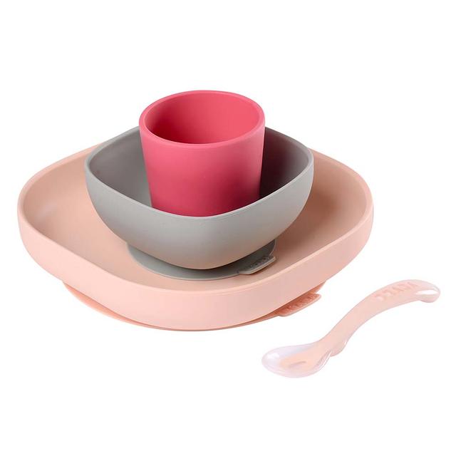 Beaba - Silicone Meal Set of 4 - Pink