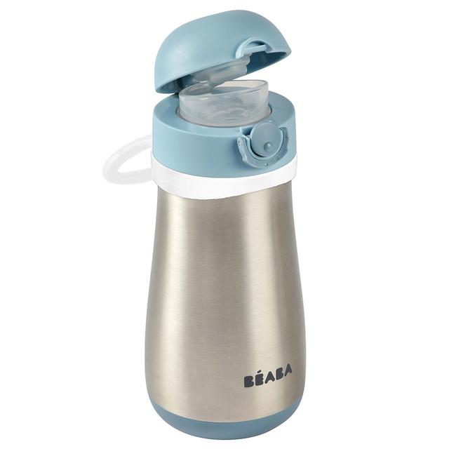 Beaba - Stainless Steel Bottle w/ Handle - 350Ml - Windy Blue