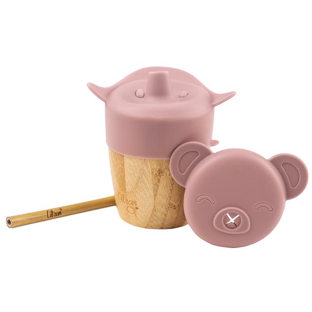 Citron - Organic Bamboo Cup with Lids - Blush Pink