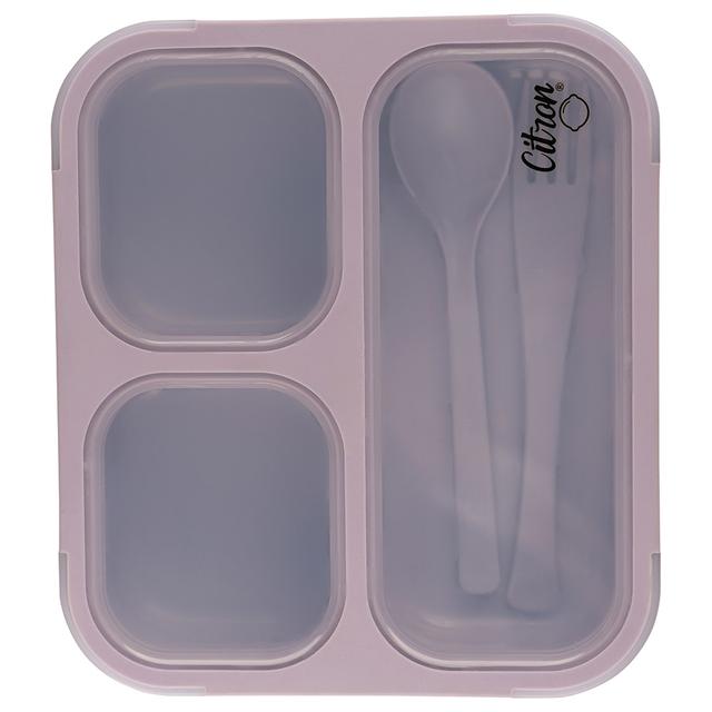 Citron - Lunchbox with Fork and Spoon - Purple - 3C