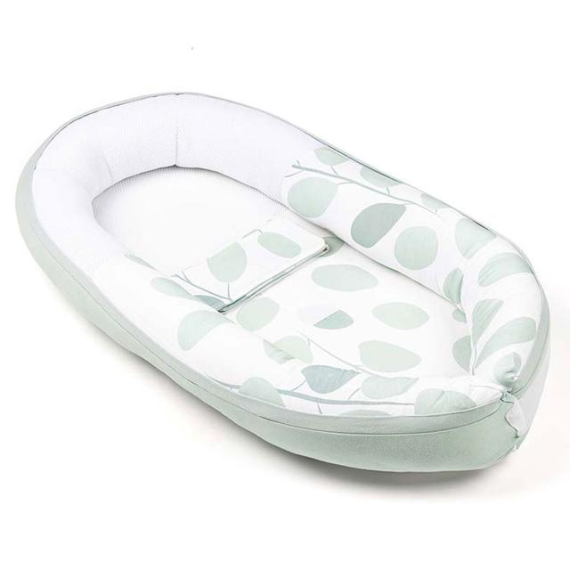 Doomoo - Cocoon Baby Nest - Leaves Aqua Green