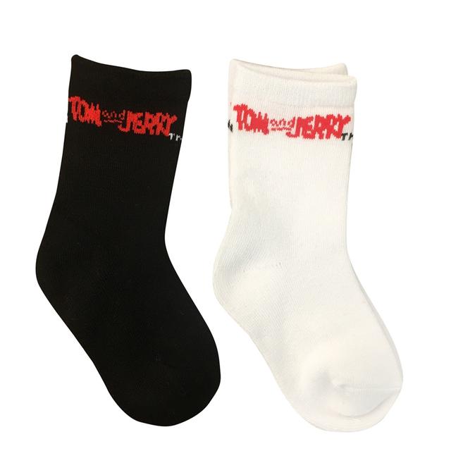 Tom & Jerry - Solid Sock Pack of 2 - White & Black