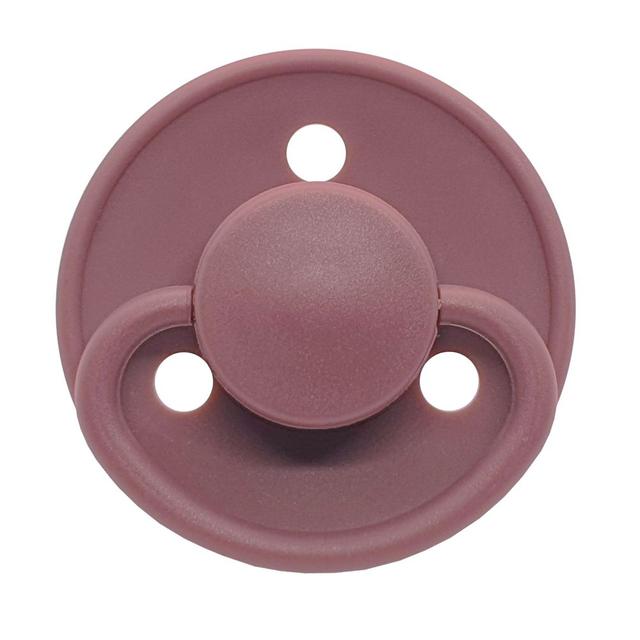 Mininor - Round Pacifier Silicone - 0M+ - 2pcs - Heath Flower