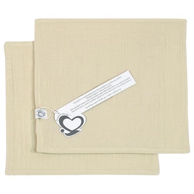 Me - 2pc-Set Organic Crinkle Muslin Burptowel/Facetowel - Cream