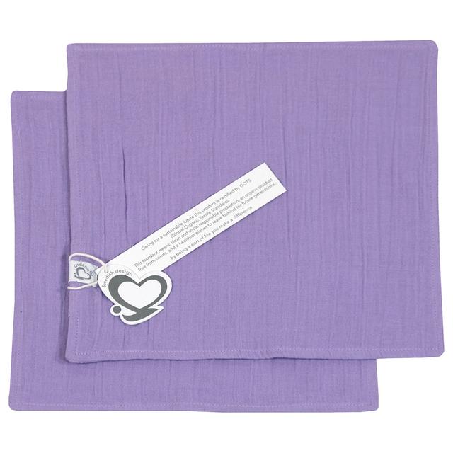 Me - 2pc-Set Organic Crinkle Muslin Burptowel/Facetowel - Purple