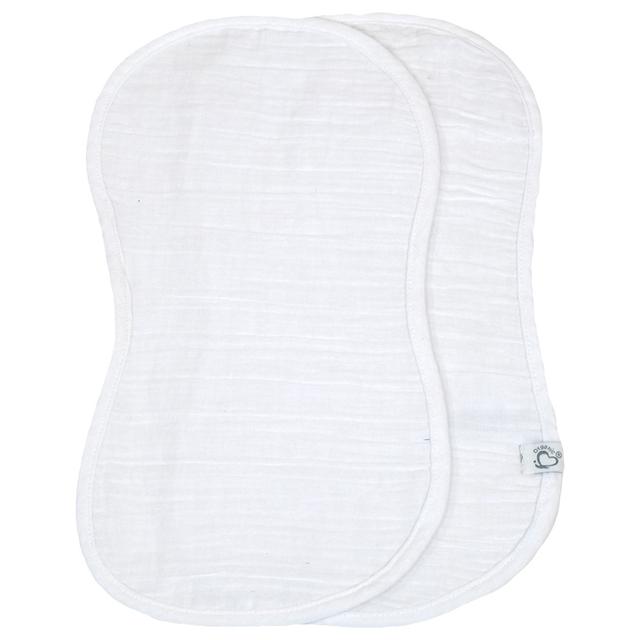 Me - 2pc-Set Organic Crinkle Muslin Shaped Burp Towel - White