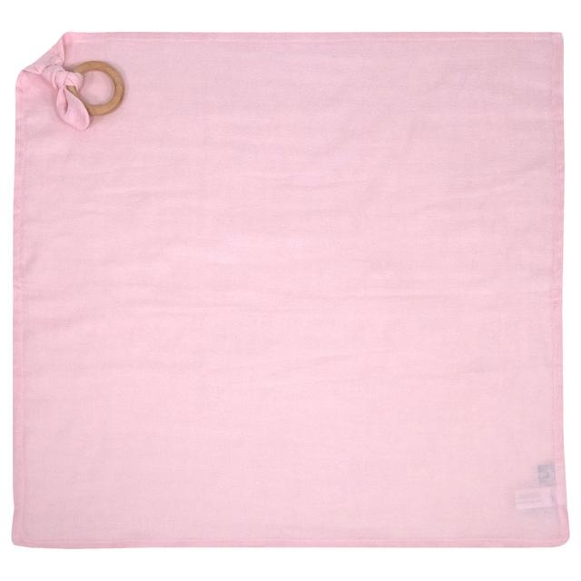 Me - Organic Teething Ring Muslin Blanket - Pink