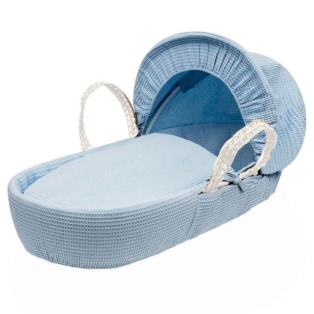 Kinder Valley - Waffle Moses Basket Bedding Set - Blue